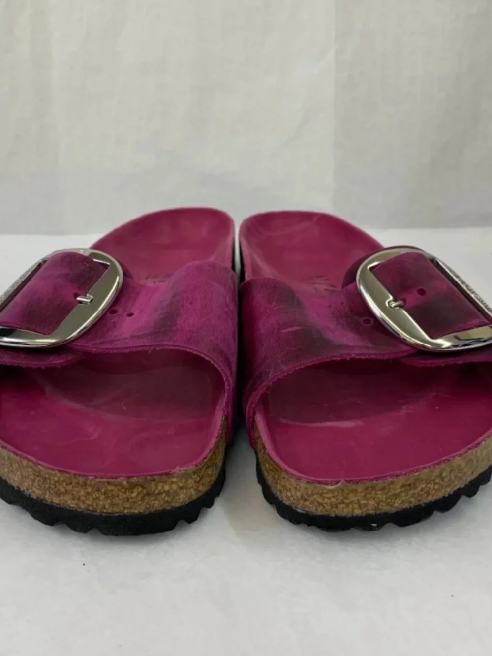 Birkenstock Madrid Big Buckle Festival Fuchsia Oiled Leather Exquisite Narrow